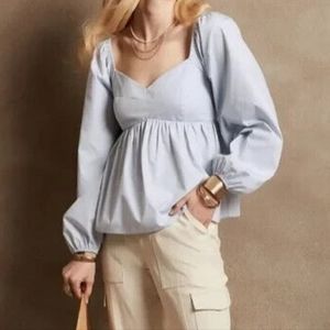XS Petite Banana Republic Long Sleeve Babydoll Blouse